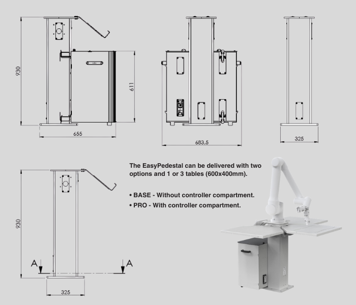 floor-mounted robot pedestal