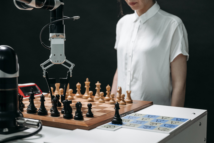 collaborative robot playing chess